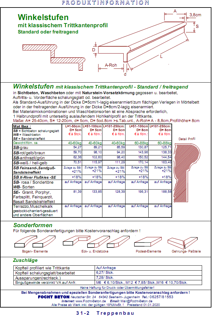 Winkel Steige Stufen Stiege Klassik Profil Preis